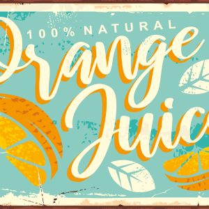 Peinture sur toile Oranges Et Lettrage Rétro – Image 1