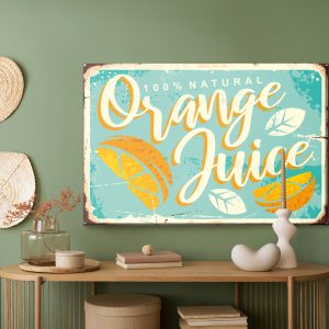 Peinture sur toile Oranges Et Lettrage Rétro – Image 5