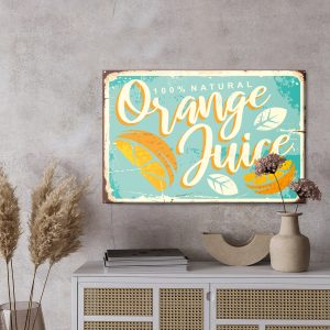 Peinture sur toile Oranges Et Lettrage Rétro – Image 3