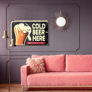 Peinture sur toile Une Chope De Bière Et Un Lettrage Rétro – Image 4