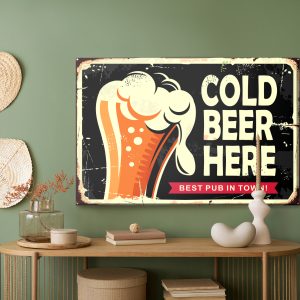 Peinture sur toile Une Chope De Bière Et Un Lettrage Rétro – Image 5