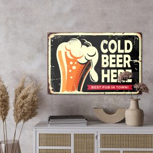 Peinture sur toile Une Chope De Bière Et Un Lettrage Rétro – Image 3