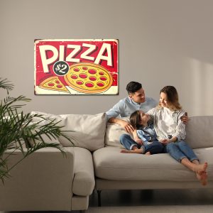 Peinture sur toile Pizza Et Lettrage Rétro – Image 7