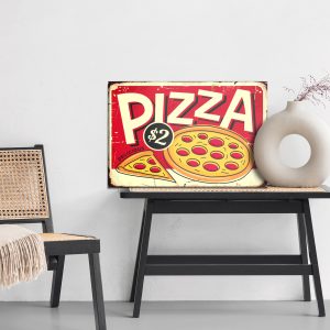 Peinture sur toile Pizza Et Lettrage Rétro – Image 6