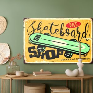 Peinture sur toile Skateboard Et Lettrage Rétro – Image 5