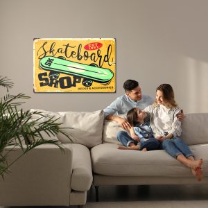 Peinture sur toile Skateboard Et Lettrage Rétro – Image 7