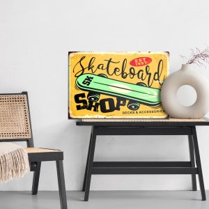Peinture sur toile Skateboard Et Lettrage Rétro – Image 6