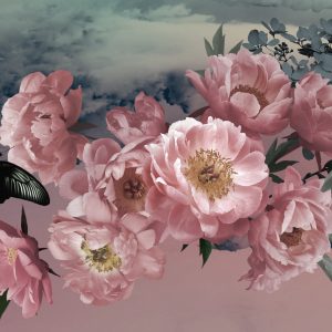 Peinture sur toile Pivoines Avec Un Papillon – Image 1
