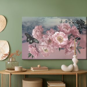 Peinture sur toile Pivoines Avec Un Papillon – Image 5
