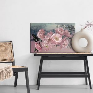 Peinture sur toile Pivoines Avec Un Papillon – Image 6