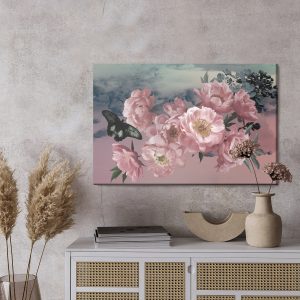 Peinture sur toile Pivoines Avec Un Papillon – Image 3