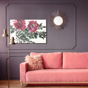 Peinture sur toile Pivoine Rouge Telle Que Peinte – Image 4