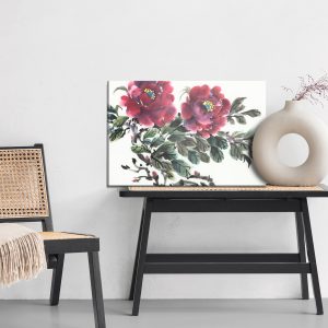 Peinture sur toile Pivoine Rouge Telle Que Peinte – Image 6