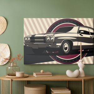 Peinture sur toile Voiture De Muscle Classique Dans Un Style Rétro – Image 5