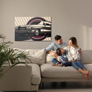 Peinture sur toile Voiture De Muscle Classique Dans Un Style Rétro – Image 7