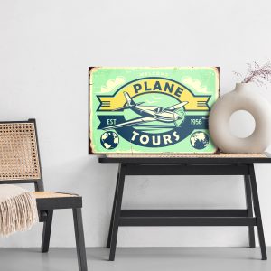 Peinture sur toile Lettrage Avion Et Rétro – Image 6
