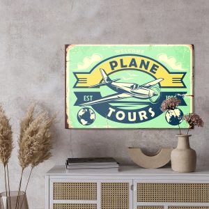 Peinture sur toile Lettrage Avion Et Rétro – Image 3