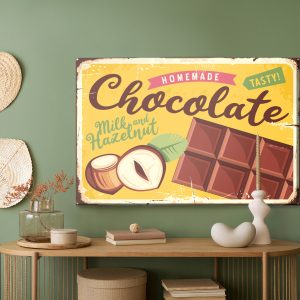 Peinture sur toile Chocolat Aux Noix Et Lettrage Rétro – Image 5