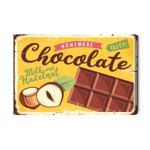 Peinture sur toile Chocolat Aux Noix Et Lettrage Rétro – Image 2
