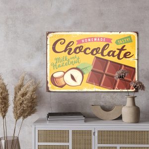 Peinture sur toile Chocolat Aux Noix Et Lettrage Rétro – Image 3