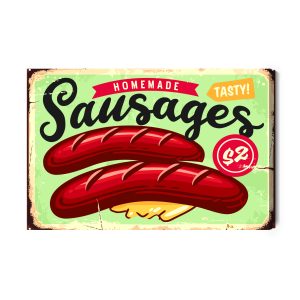 Peinture sur toile Saucisses Et Lettrage Vintage – Image 2