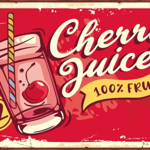 Peinture sur toile Jus De Cerise Et Lettrage Rétro – Image 1