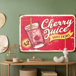 Peinture sur toile Jus De Cerise Et Lettrage Rétro – Image 5