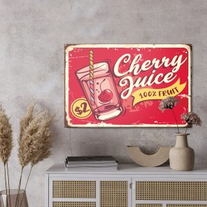 Peinture sur toile Jus De Cerise Et Lettrage Rétro – Image 3