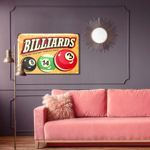Peinture sur toile Boules De Billard Et Lettrage Rétro – Image 4