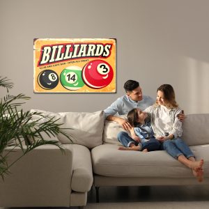 Peinture sur toile Boules De Billard Et Lettrage Rétro – Image 7