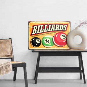 Peinture sur toile Boules De Billard Et Lettrage Rétro – Image 6