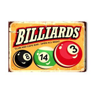 Peinture sur toile Boules De Billard Et Lettrage Rétro – Image 2