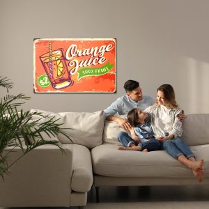 Peinture sur toile Jus D'orange Et Lettrage Rétro – Image 7