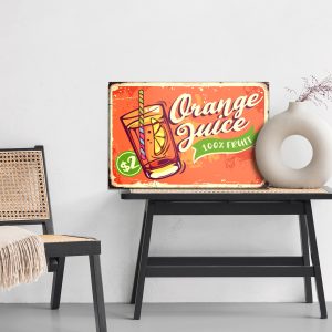 Peinture sur toile Jus D'orange Et Lettrage Rétro – Image 6