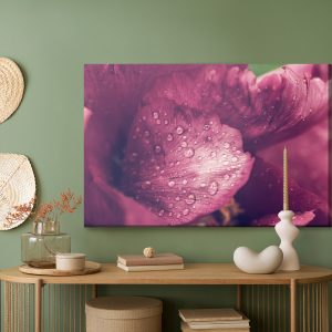 Peinture sur toile Pivoine Roses Avec Rosée – Image 5