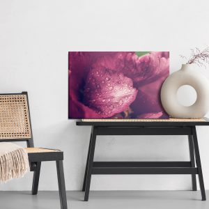 Peinture sur toile Pivoine Roses Avec Rosée – Image 6