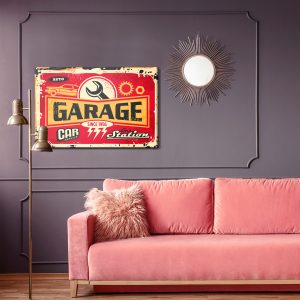 Peinture sur toile Pièces De Moto Vintage Et Lettrage – Image 4