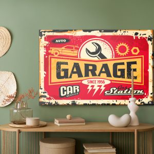Peinture sur toile Pièces De Moto Vintage Et Lettrage – Image 5