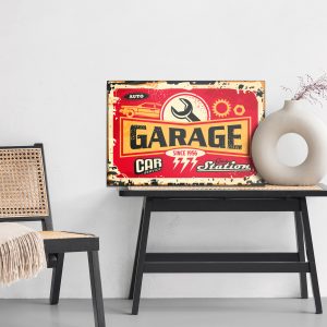 Peinture sur toile Pièces De Moto Vintage Et Lettrage – Image 6