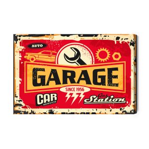 Peinture sur toile Pièces De Moto Vintage Et Lettrage – Image 2