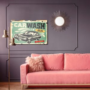 Peinture sur toile Vieille Voiture Et Lettrage Rétro – Image 4
