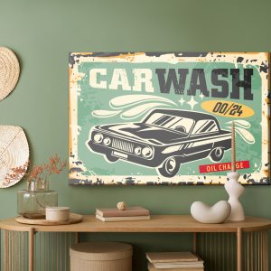 Peinture sur toile Vieille Voiture Et Lettrage Rétro – Image 5