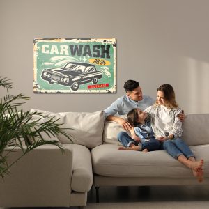 Peinture sur toile Vieille Voiture Et Lettrage Rétro – Image 7
