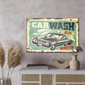 Peinture sur toile Vieille Voiture Et Lettrage Rétro – Image 3