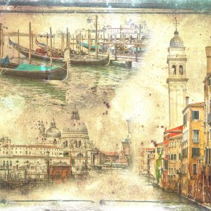 Peinture sur toile Venise Dans Le Style Vintage – Image 1