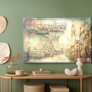 Peinture sur toile Venise Dans Le Style Vintage – Image 5