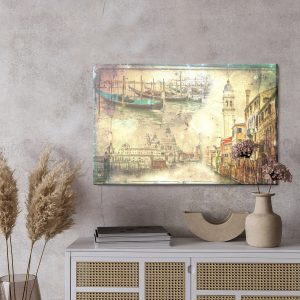 Peinture sur toile Venise Dans Le Style Vintage – Image 3