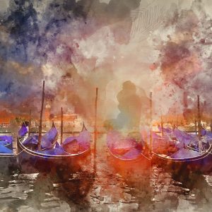 Peinture sur toile Coucher De Soleil À Venise – Image 1
