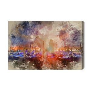 Peinture sur toile Coucher De Soleil À Venise – Image 2