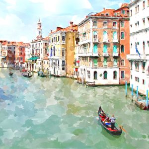 Peinture sur toile Gondoles Et Bâtiments À Venise – Image 1
